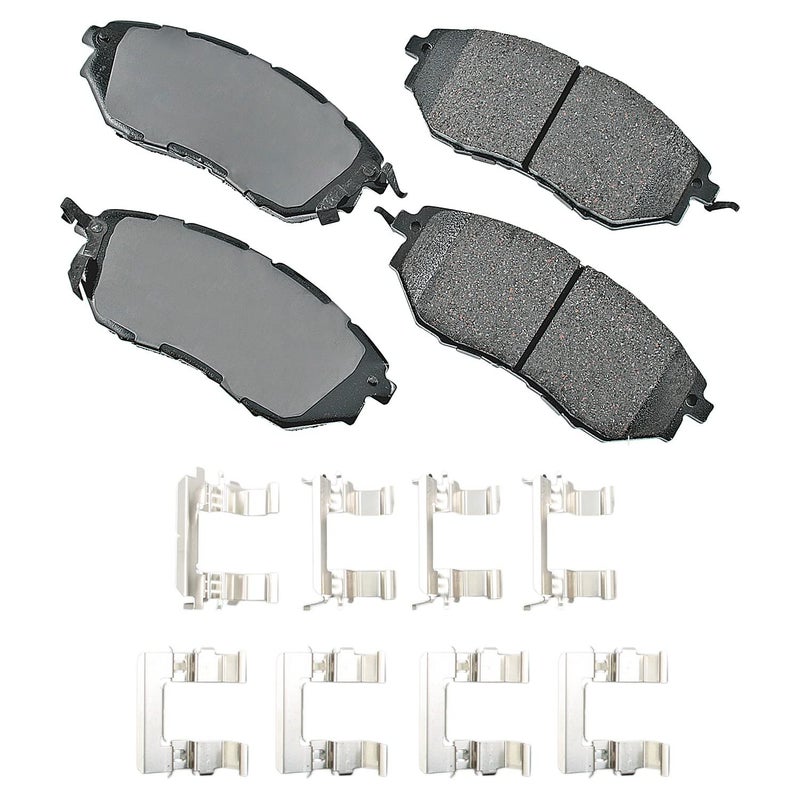 Akebono Brake Pads, Pr0ACT, Front, compatible with Subaru 2005-18, Set of 4